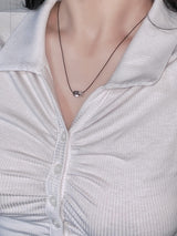 stainless steel Simple gemstone white crystal string necklace