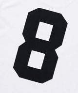 ナンバリングパッチクロップリンガーTシャツ - ホワイト