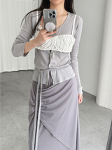 mute shirring skirts (2color)
