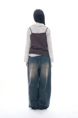 Life deep wide denim pants