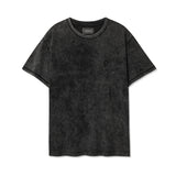 [ULKIN] ブリーチウォッシュドMUGUNGエンブロイダリーTシャツ_チャコール