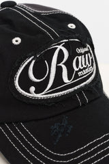 Vintage Scratched Washing  Two-tone Cap Black