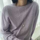 [92.5 silver] ウォータードロップロングネックレス