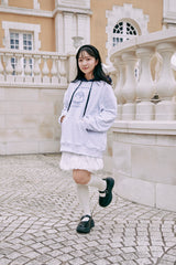 コラボレーション 配色デザートフーディー ネイビー | 伊藤彩沙 × letter from moon