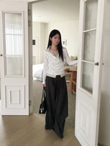 Contour belted wide slacks