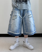 NOX Carpenter Raw-Cut Bermuda Denim