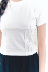 Heart Logo Shirring Detail Top Ivory
