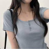 Deemo span button short sleeve tee