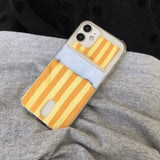 Pocket phone case - Stripe bedding [Butter yellow]