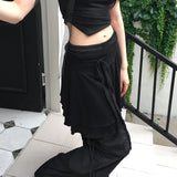 Teha ribbon strap wave flare mini skirt
