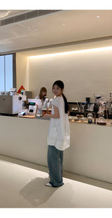 フレンチシャツ ルーズフィット ノースリーブTシャツ