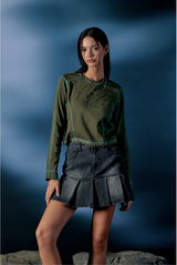 ODSD Cut-off Cover Stitch Semi-Crop T-shirt