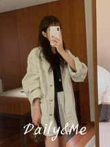 Loose fit cotton jacket(onecolor)