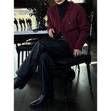 [Unisex] Coating leather wide pants