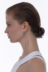 KVK SPIDER Venom Tassel Asymmetrical Stud Earrings