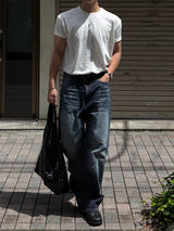Damage straight denim pants