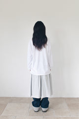 WIDE CUFFS COTTON PANTS (BLUE)