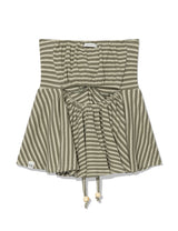 ストライプ シャーリング フレアトップP(KHAKI)