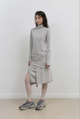 Mock Neck Tee / Mint Grey
