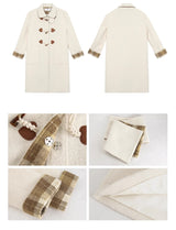 Celebrity toggle checkered long coat