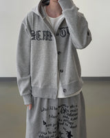 Dark Button Hooded Cardigan