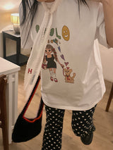 WALK GIRL PRINT T-SHIRT (2COL)
