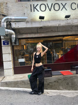 string low-rise cargo pants