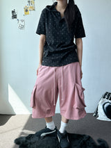 Pla West Fold Cargo Terry Bermuda Shorts 3color
