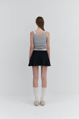 【MADE】 2Way Roll-Up Drape Skirt_Black