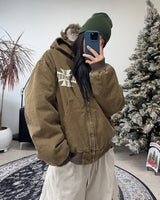 Kira Vintage Quilted Hooded Jumper