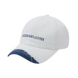 25SS ダメージウォッシングデニムボールキャップ ホワイト