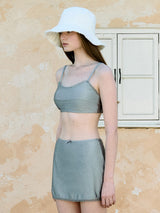 SATIN BIKINI SET SILVER