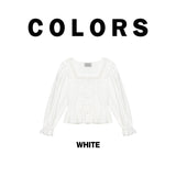 Square Frill Blouse (White)