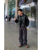 Vintage Curve Leather Jacket