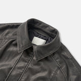 Dad Pigment Leather Jacket (2color)