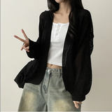 Amit Bolero Loose Fit Puff Knit Cardigan 
