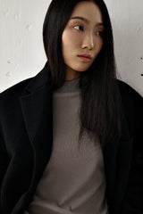 Fuzzy heavy wool coat, Black