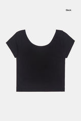 スタンダードワイドUネッククロップTシャツ