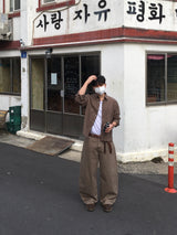 ベルト クロップド チェッカー シャツ3C