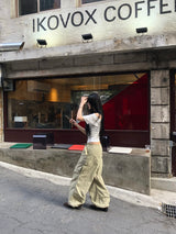 string low-rise cargo pants