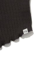 アシンメトリック リブ オフショルダー Tシャツ(CHARCOAL)