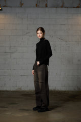 AKARI PPINTUCK DENIM PANTS / BLACK