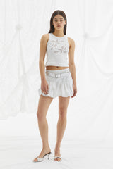 ローズレーススリーブレス /  WHITE