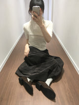 Winkle Three Quarter Sleeve Turtleneck T-shirt (2 Colors)