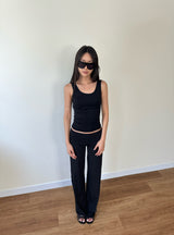 low rise track pants