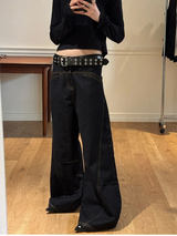 [Unisex] ステッチブーツカットデニムパンツ
