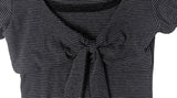 Asso Stripe Lace Puff Bolero Slim Short Sleeve T-Shirt