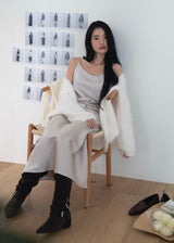 Yosen over fit buckle fur cardigan [2co]