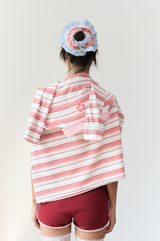 ストライプレースシュシュ red / blue