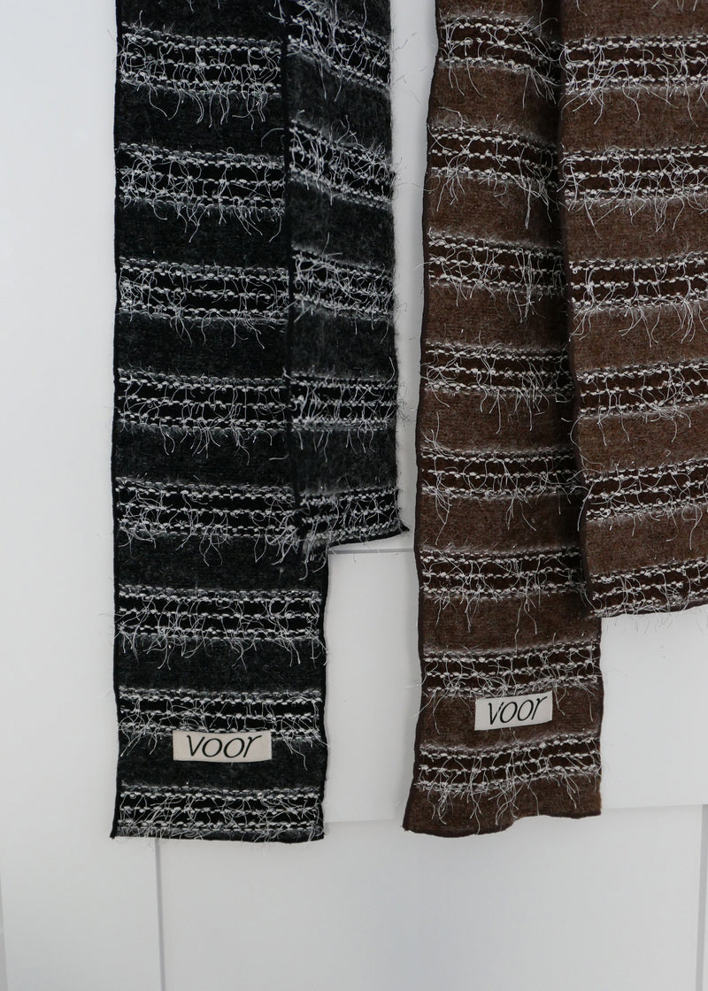 Sof Knit Long Muffler_Melange Brown